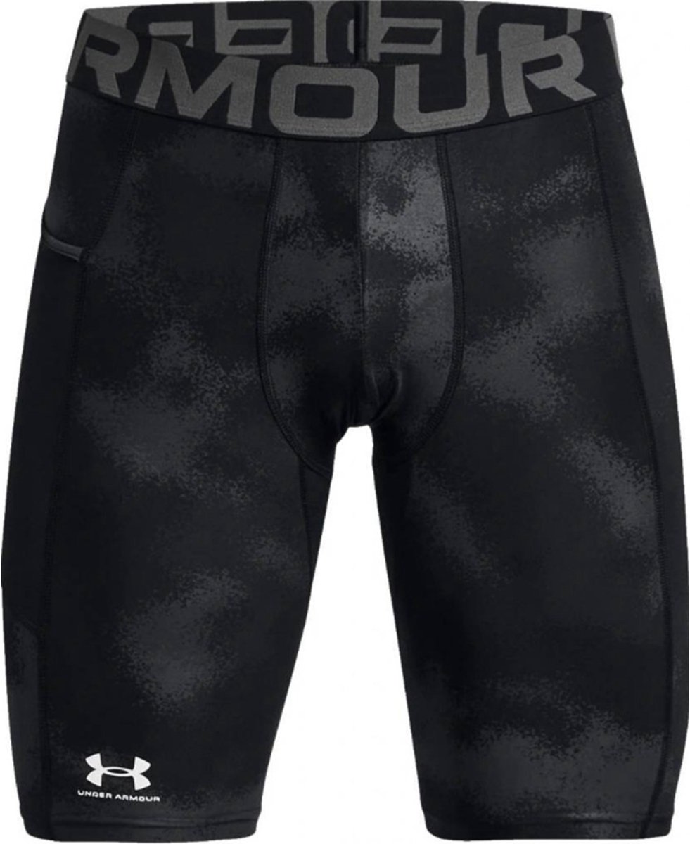 UA HG Armour Printed Lg Sts Under Armour Heren Sportshirt Zwart Maat S