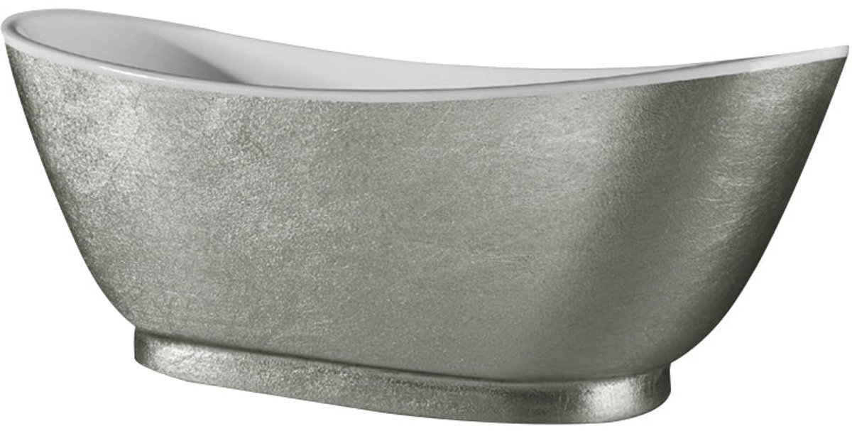 Vrijstaand ligbad Sanitado Industry Silvercreek 175x75cm zilver en glanzend wit