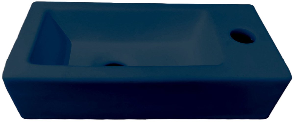 Toilet fonteinbakje Sanitado rainbow rechts 37 x 18 x 9 cm mat donkerblauw