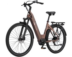 TTGO C7 SE Elektrische Stadsfiets - 28" Banden - 250W Bafang Middenmotor - 36V18Ah Accu - Bereik tot 140km - Shimano 9 Versnellingen - Bruin