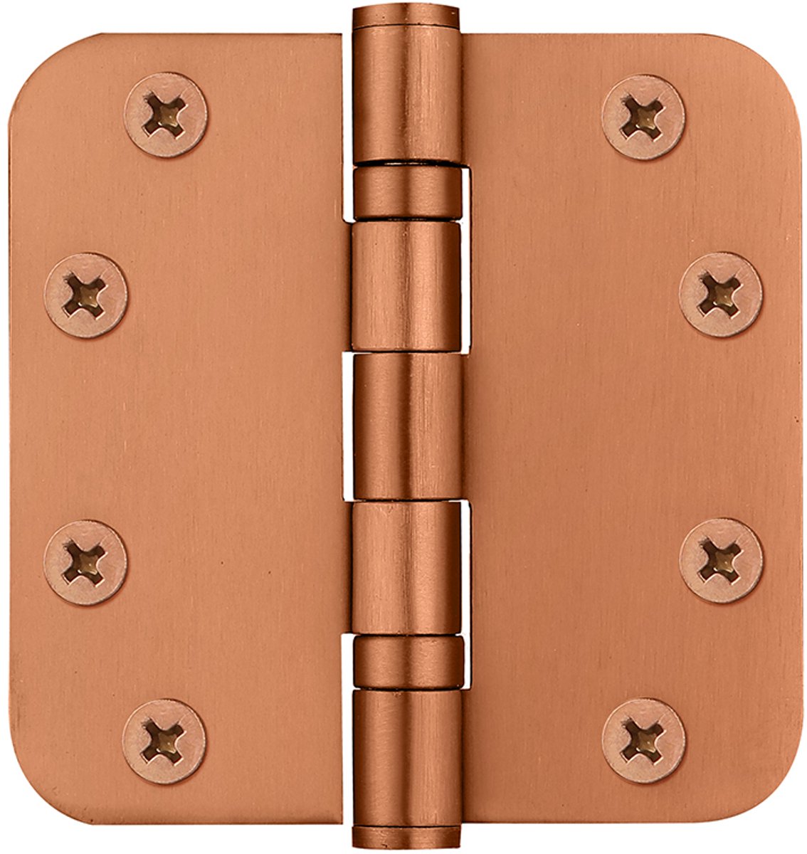 Kogelscharnier afgerond 89x89x2,5mm brons geborsteld PVD gecoat