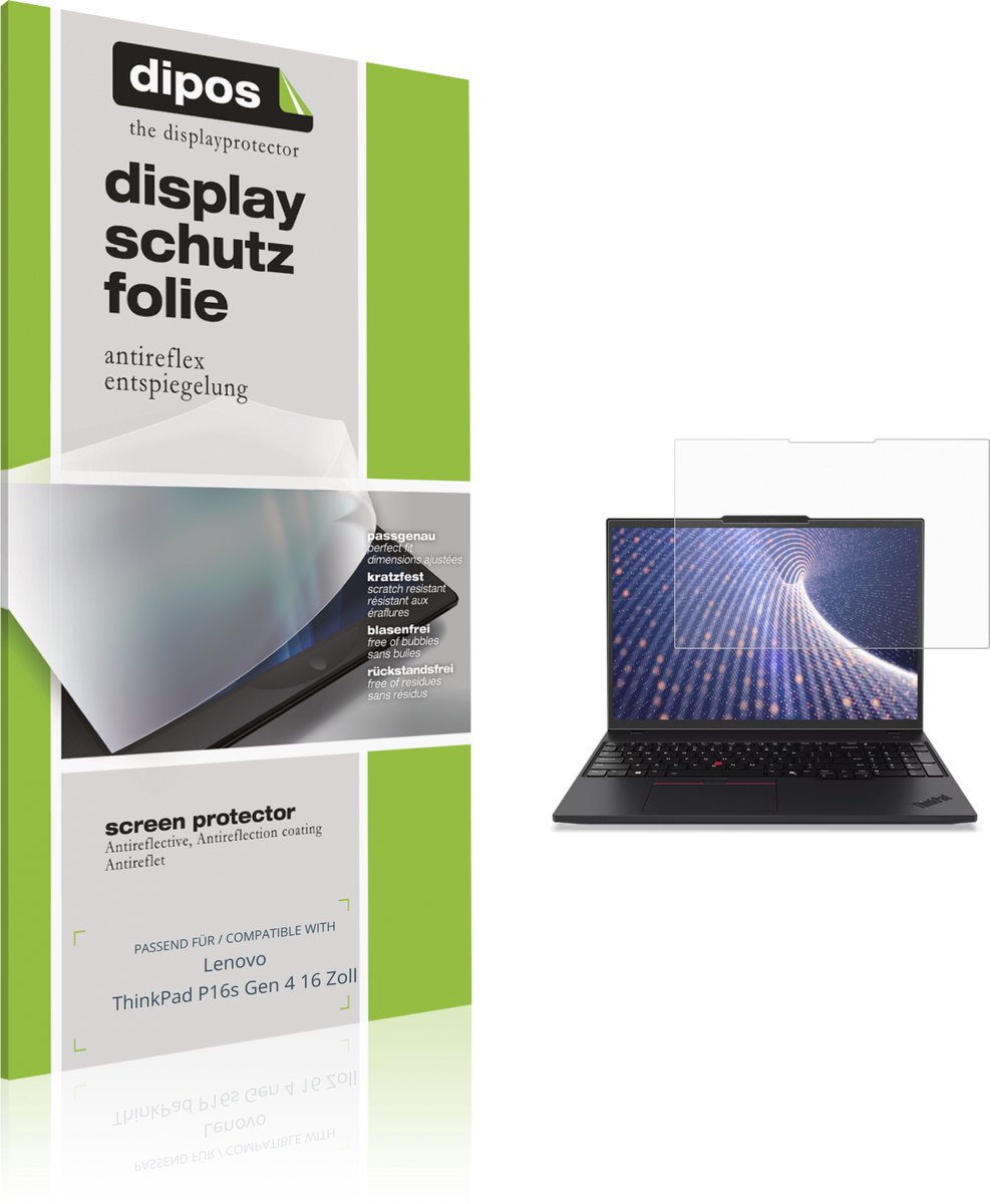dipos – 2x Matte Beschermfolie geschikt voor Lenovo ThinkPad P16s Gen 4 16 Zoll | Krasbestendige & antireflecterende Screenprotector Ultra-Thin