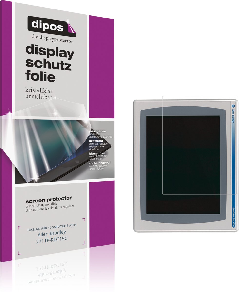 dipos – 2x Beschermfolie geschikt voor Allen-Bradley 2711P-RDT15C | Krasbestendige & heldere Screenprotector Ultra-Thin