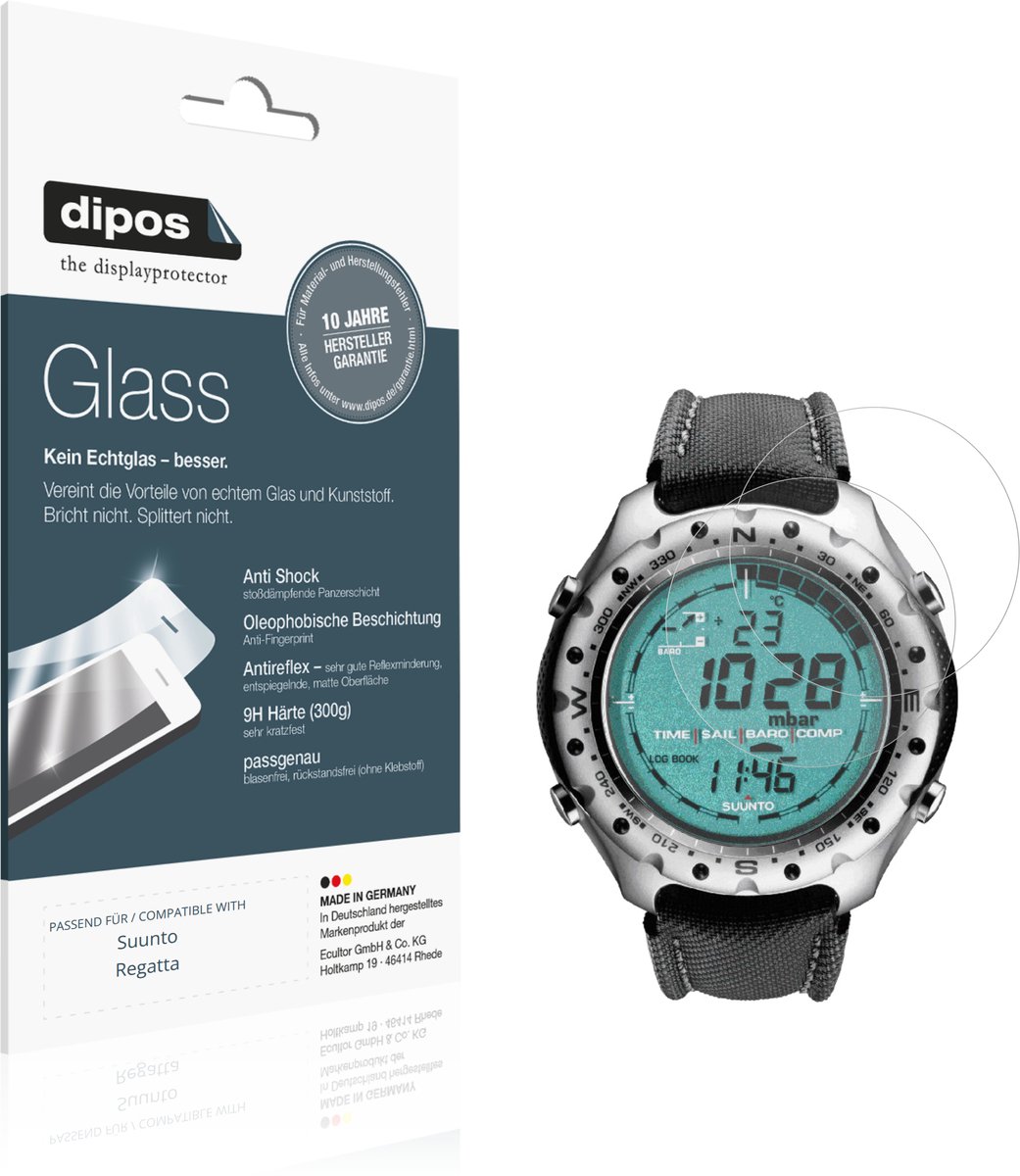 dipos – 2x Matte Pantserfolie geschikt voor Suunto Regatta | 9H Screenprotector