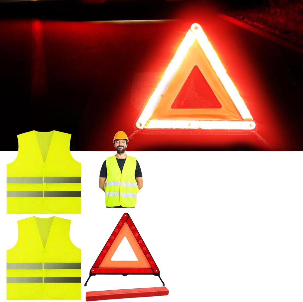 Zavio® Gevarendriehoek – Auto Veiligheidsset – Auto Accessoires