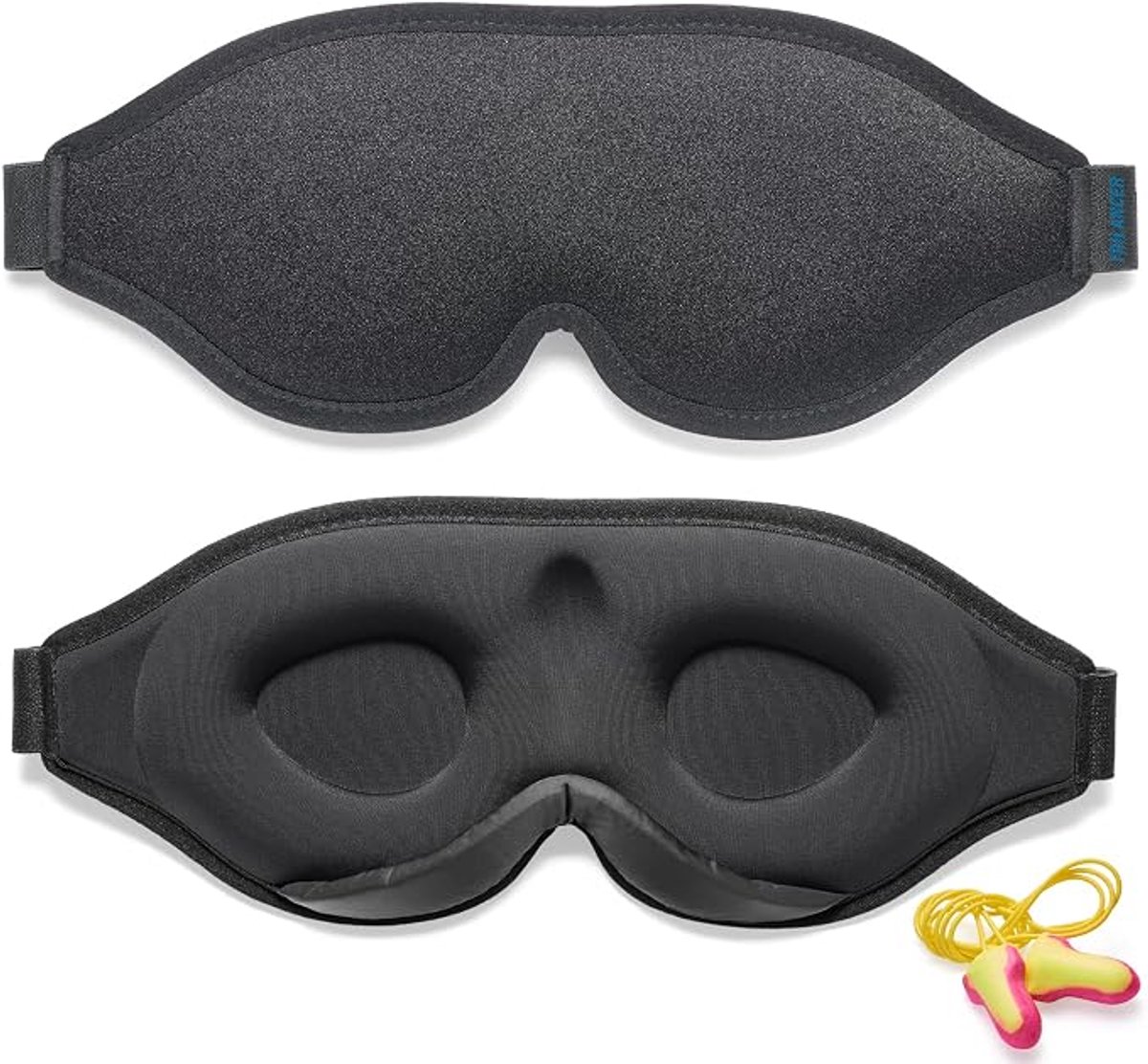 Slaapmasker voor Dames en Heren, 100% Lichtblokkerend Oogmasker, Comfortabel voor Slapen, Dutje, Meditatie en Reizen, Zwart
