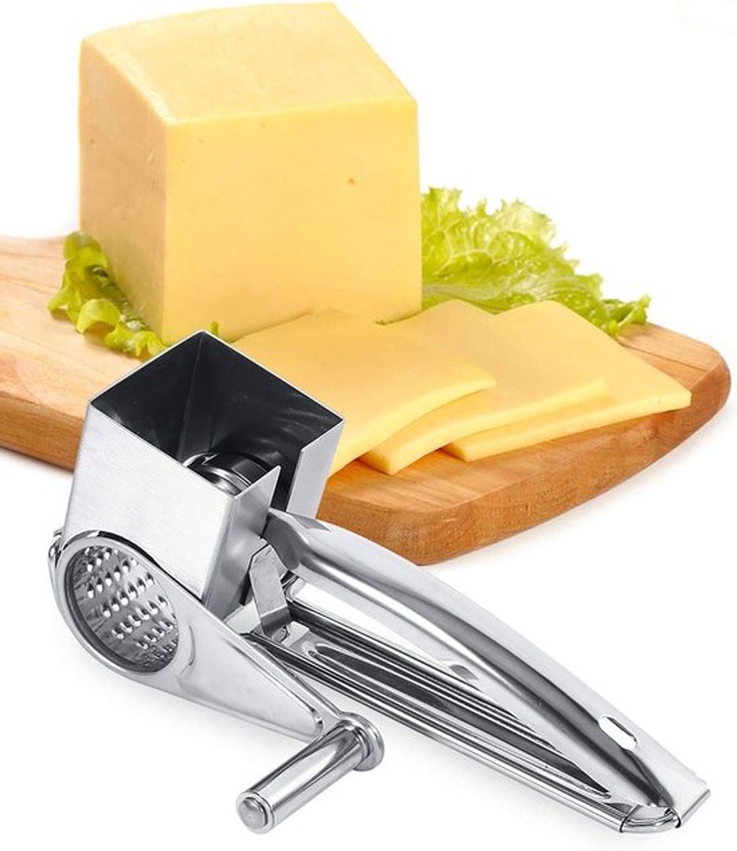 Handmatige Kaasrasp van RVS, Ideaal voor Parmezaanse Kaas, Keuken Gereedschap met Handmatige Crank en Ergonomisch Ontwerp