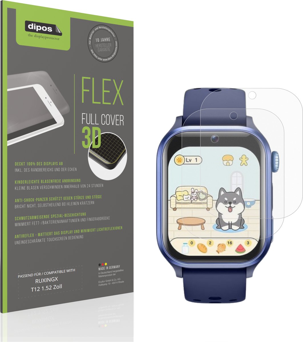dipos FLEX – 2x Matte Screenprotector geschikt voor RUXINGX T12 1.52 Zoll | Volledige Schermbescherming | Case-Friendly