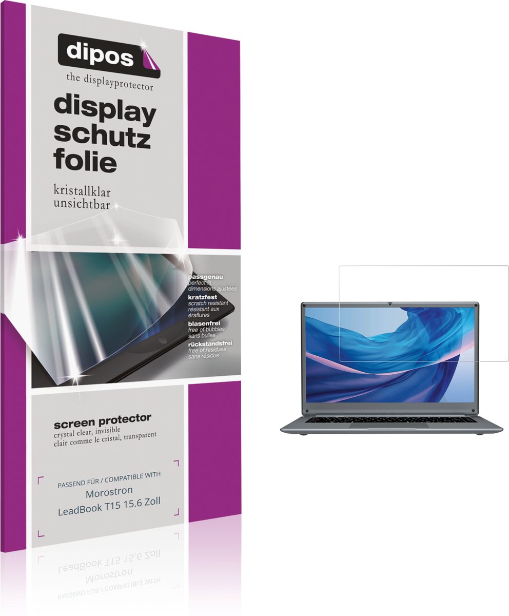 dipos – 2x Beschermfolie geschikt voor Morostron LeadBook T15 15.6 Zoll | Krasbestendige & heldere Screenprotector Ultra-Thin