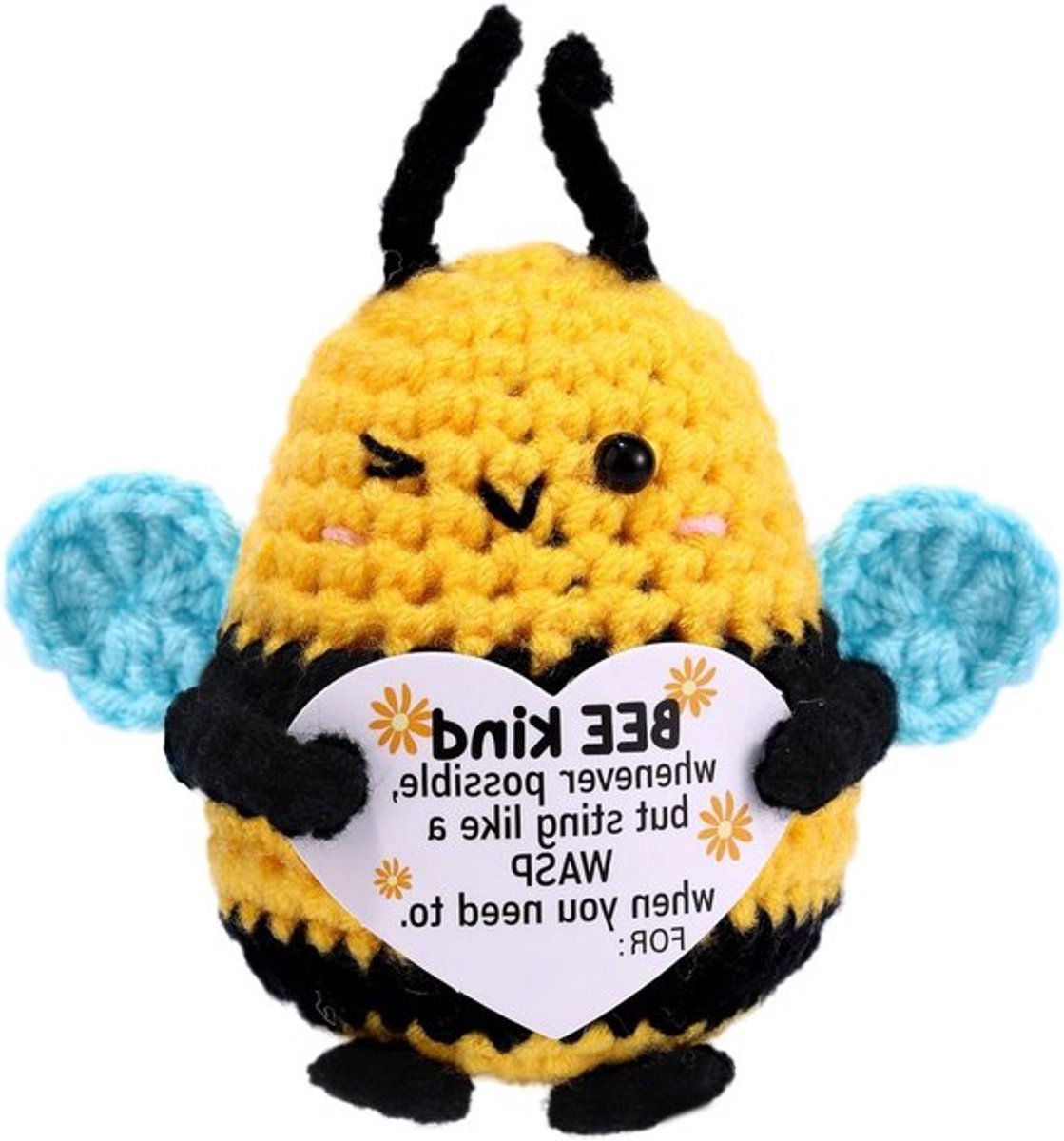 Gehaakte bij steunpop - Emotioneel cadeau voor leraren, vrienden, collega's - Handgemaakt en grappig deco item