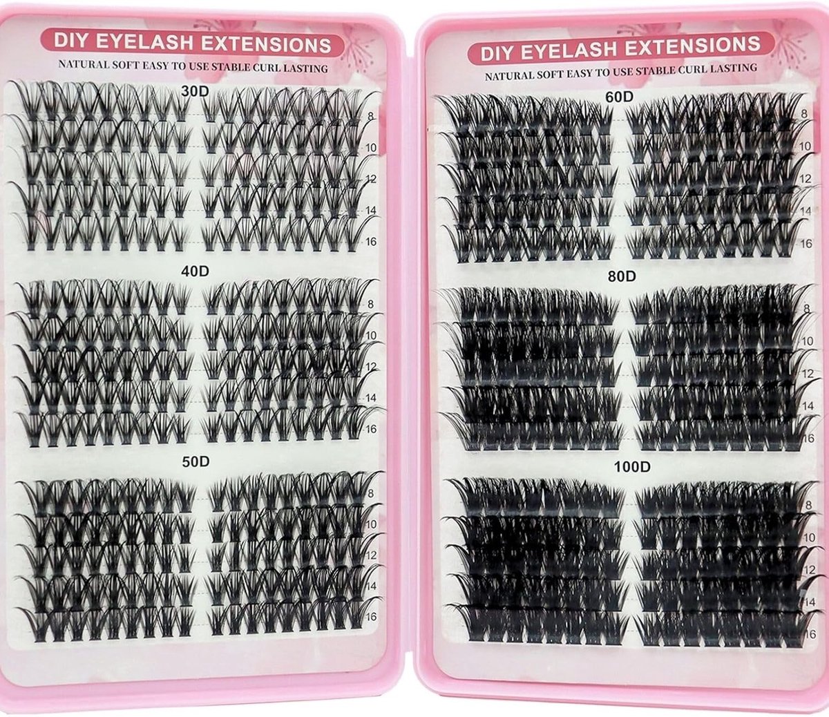 540 Stuks Fluffy Russische Wimperextensions, DIY Ultra Lichte Wimperclusters voor Vrouwen, Mix van 8-16mm voor een Natuurlijke Look