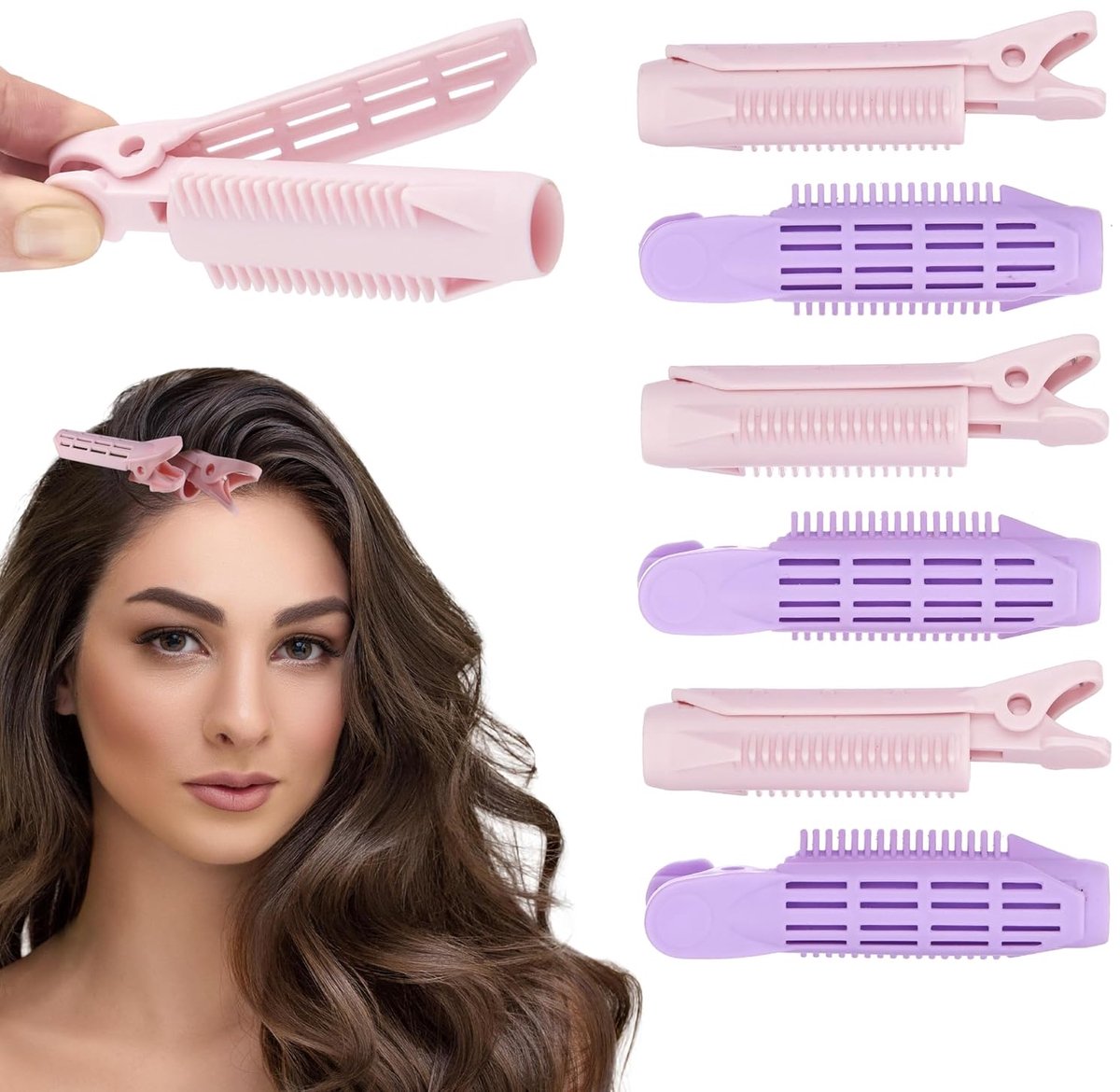 6 Stuks Hittebestendige Volumizer Haarclips – Root Lifters voor Meer Volume – Professioneel Styling Gereedschap