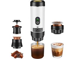 Cellista Draagbare Espressomachine - Koffiezetapparaat - Capsule Koffiemachine - 3-in-1 Koffiezetter - Nespresso Dolce Gusto Gemalen Koffie - 20 BAR - 7500 mAh - 80 ml - Wit
