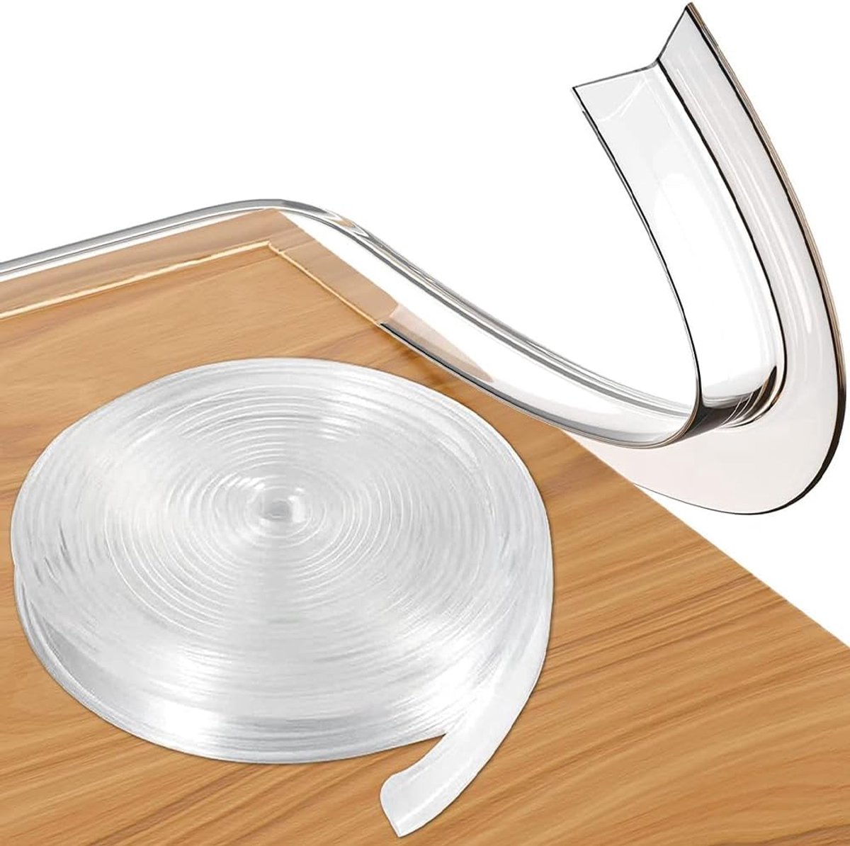 Transparante Zachte Randbeschermerstrip – Zelfklevend – 3 Meter – Breedte 15 mm – Dikte 4 mm – Voor Meubels - Bureau en Muren – Kinderveilig