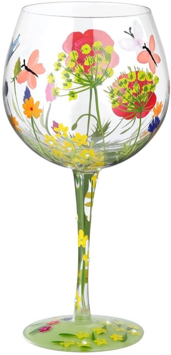 Wijnglas 20oz Handgeschilderd - Gepersonaliseerd Geschenk - Milieuvriendelijk - Henneptouwlabel - Stijlvol en Praktisch - Glazen