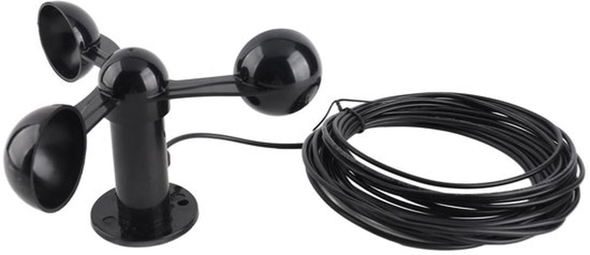 Anemometer met 8m Waterbestendige Kabel - Windsnelheid Detector - Schokbestendig - ABS Materiaal - Anti-interferentie - Duurzaam Ontwerp - Windsnelheidsmeter