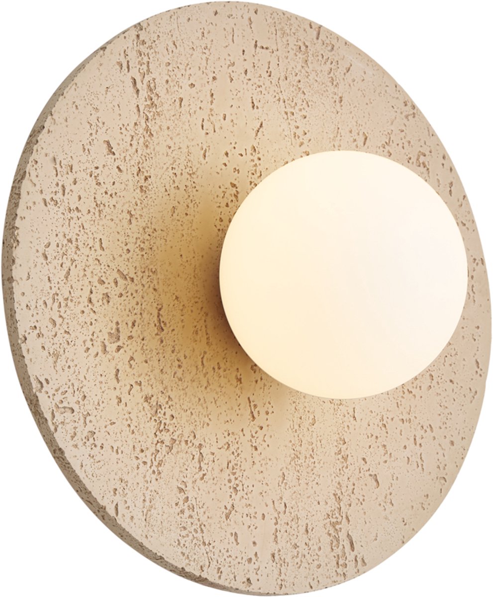 Qazqa japandi wandlamp - Josie - naturel, rond, max. 8W, geschikt voor led, 25cm, ideaal als hal en woonkamer lamp