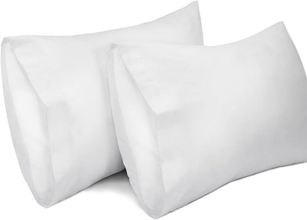 Thijox - 2-Pack Kussenslopen 50x75 cm - 100% Katoen - Ademend, Wit - Ideaal voor Slaapkamer, Logies, Hotel, en Ondersteuning