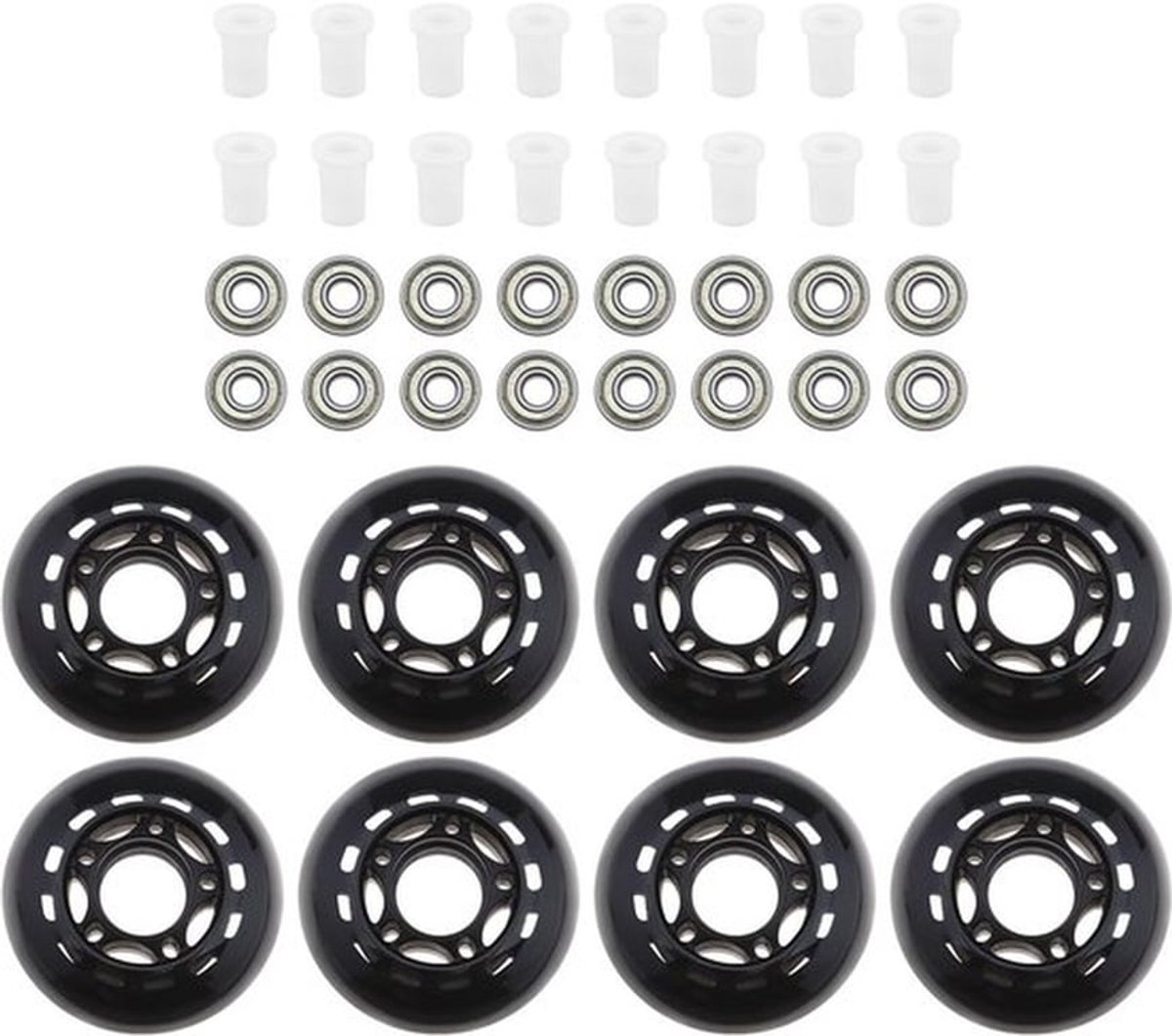 Rolschaatswielen 64mm 82A - 8-pack - Inline Skate-wielen - PU Materiaal - Binnendiameter 6/8mm - Voor Indoor/Outdoor Skaten - Skatewielen