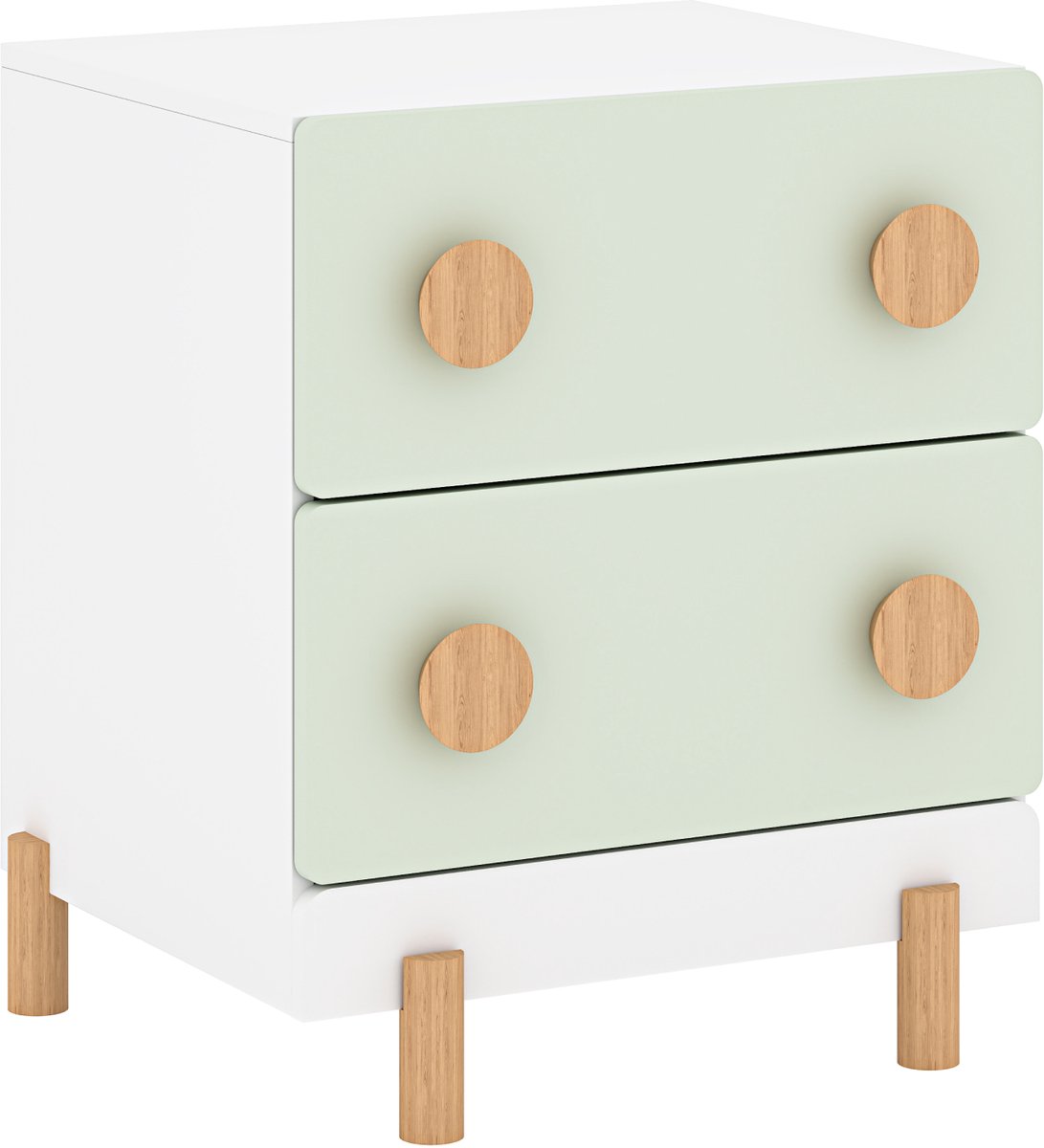 Kindernachtkastje Vaarentaa met 2 lades 47x40x35 cm mintgroen [en.casa]
