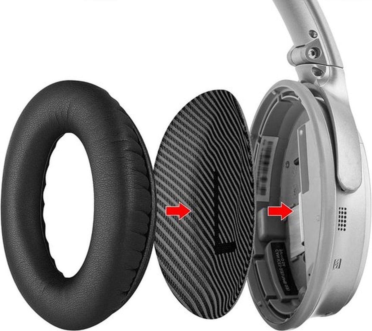 Vervangende Oorkussens - Comfort - Zwart - Srhythm NC25/NC25 Pro - Eiwit Leer - Geschikt voor Hoofdtelefoon - Zwart Model Vervangende oorkussens voor hoofdtelefoon oorkussens (eiwit leer/zwart).