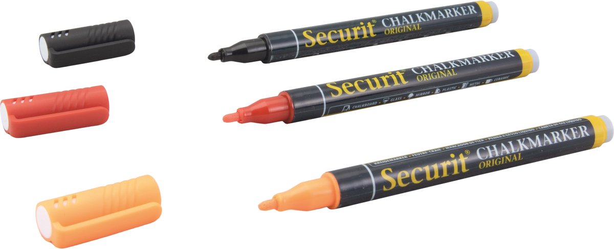Securit® Original krijtstift met ronde punt in zwart