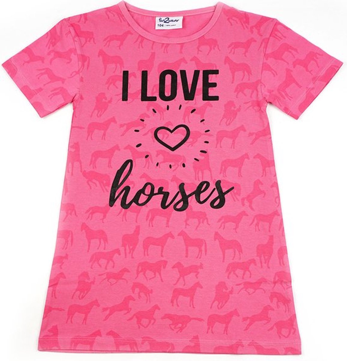 Fun2Wear Love horses azalea pink mt 176