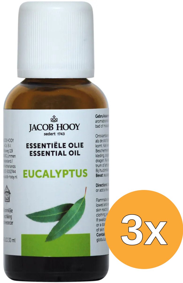 3x Jacob Hooy Eucalyptus olie (30 ml)