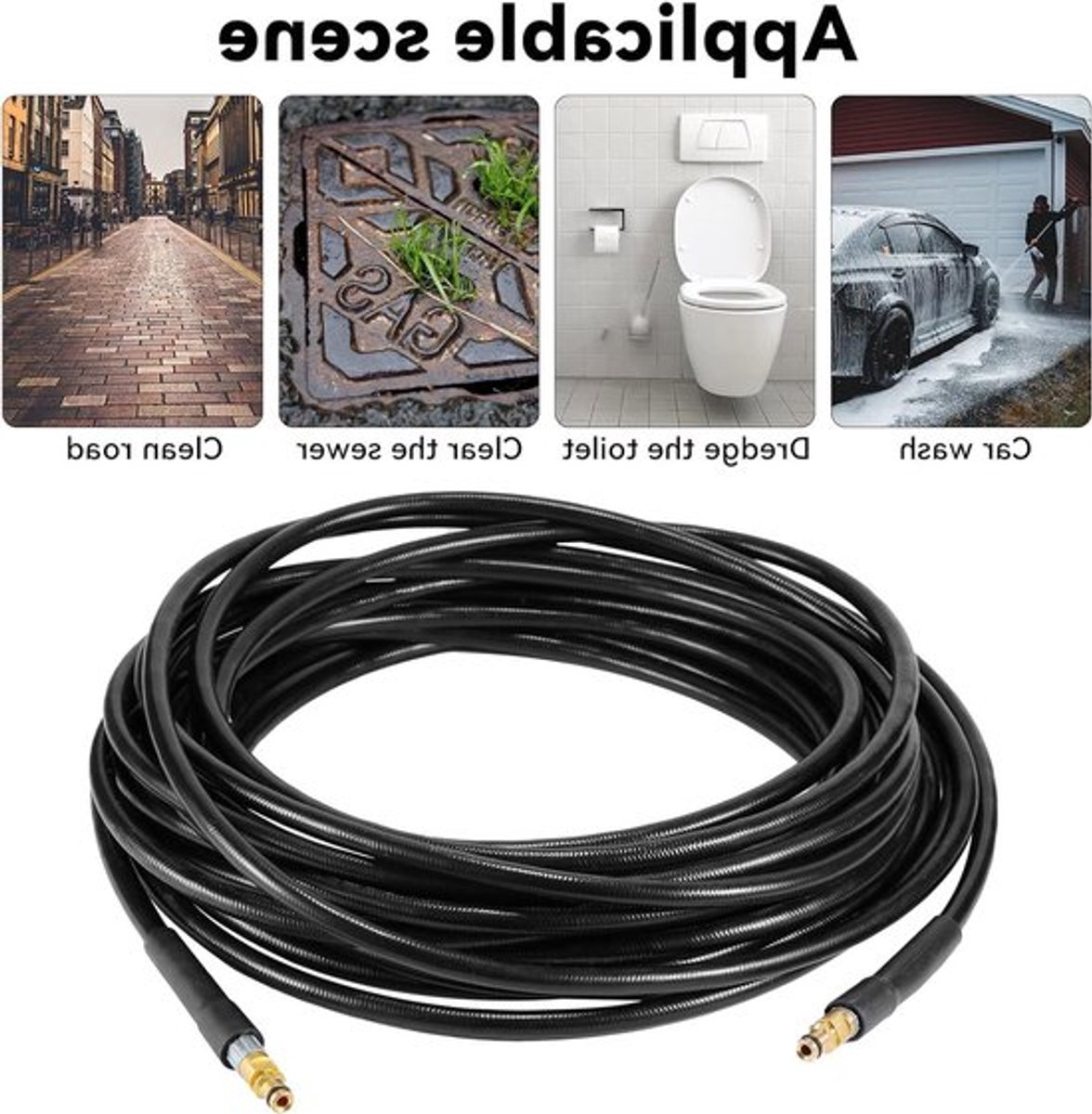 15M Vervangslang voor Hogedrukreinigers - Geschikt voor K Series, Snelle Aansluiting en Accessoires voor Effectieve Waterreiniging