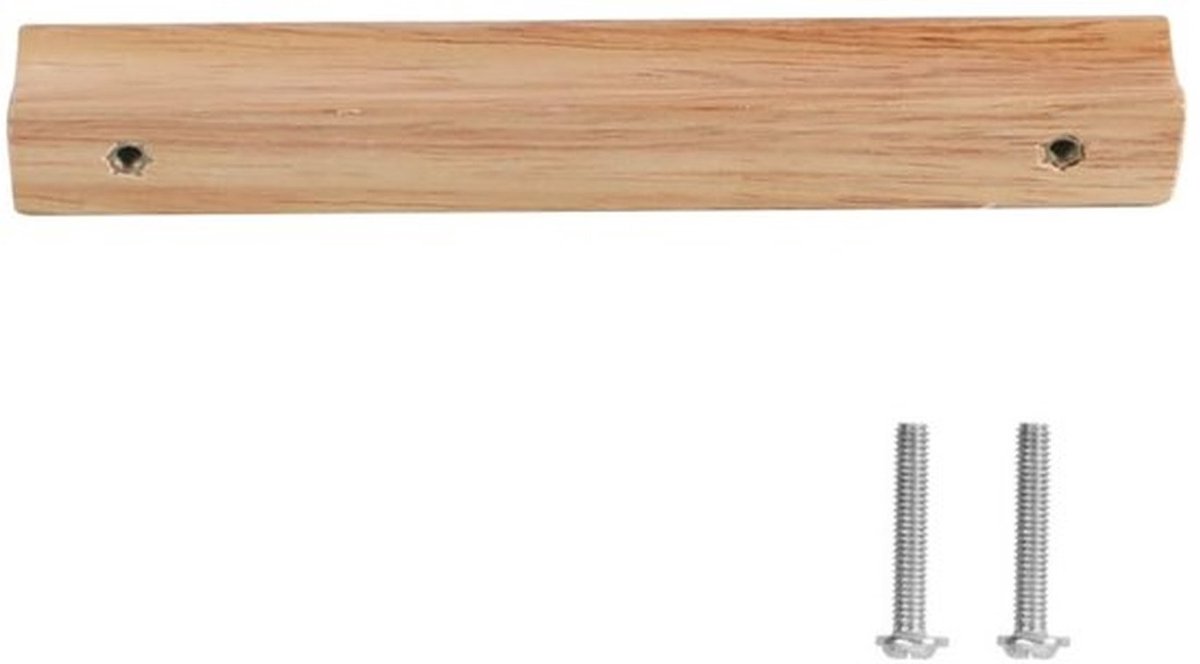 Houten Handvat Massief - Houten Meubellade Handgreep - Universele Houten Handgreep - 6 Stuks - Inclusief Schroeven - Duurzaam Hout - Meubelhandgreep