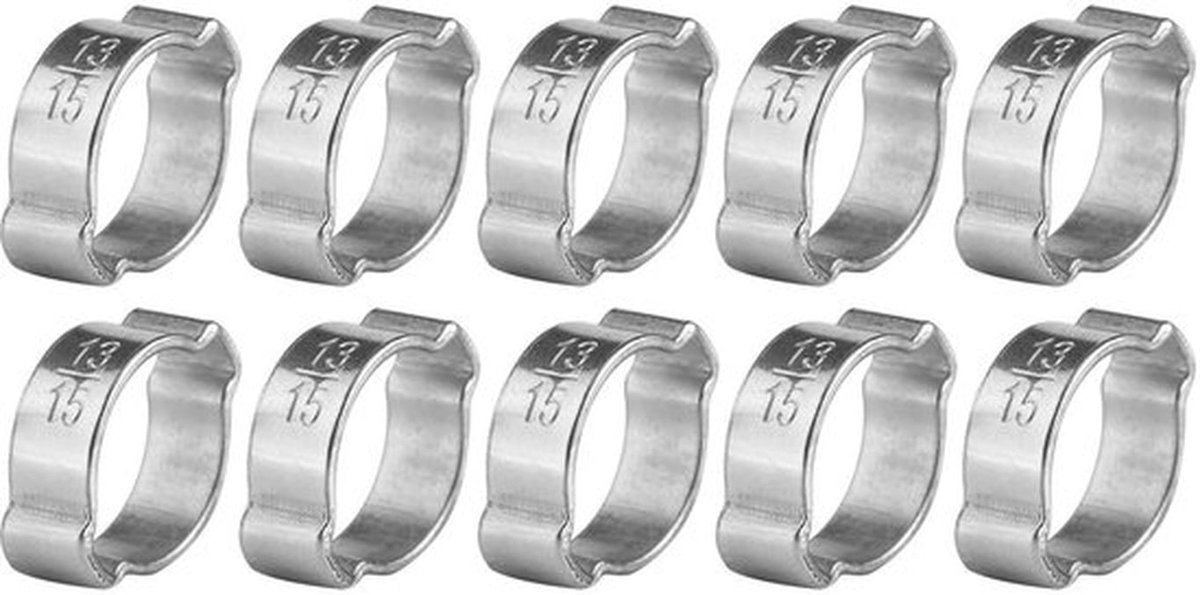 Slangklemmen 10 Stuks - Verstelbaar - Roestvrij Staal - Slangklemmen Assortiment - Drukbestendig - Corrosiebestendig - Slangklem