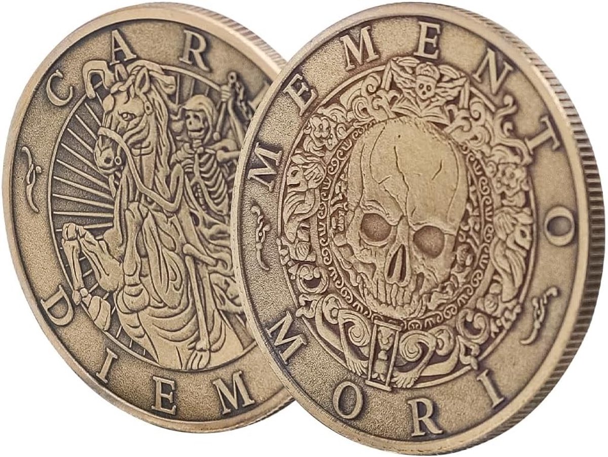 Verzamelmunten Memento Mori, Carpe Diem en Stoïcisme - Antieke Medaille als Officieel Geschenk voor Dagelijkse Stoïcijnse Oefening en Inspiratie