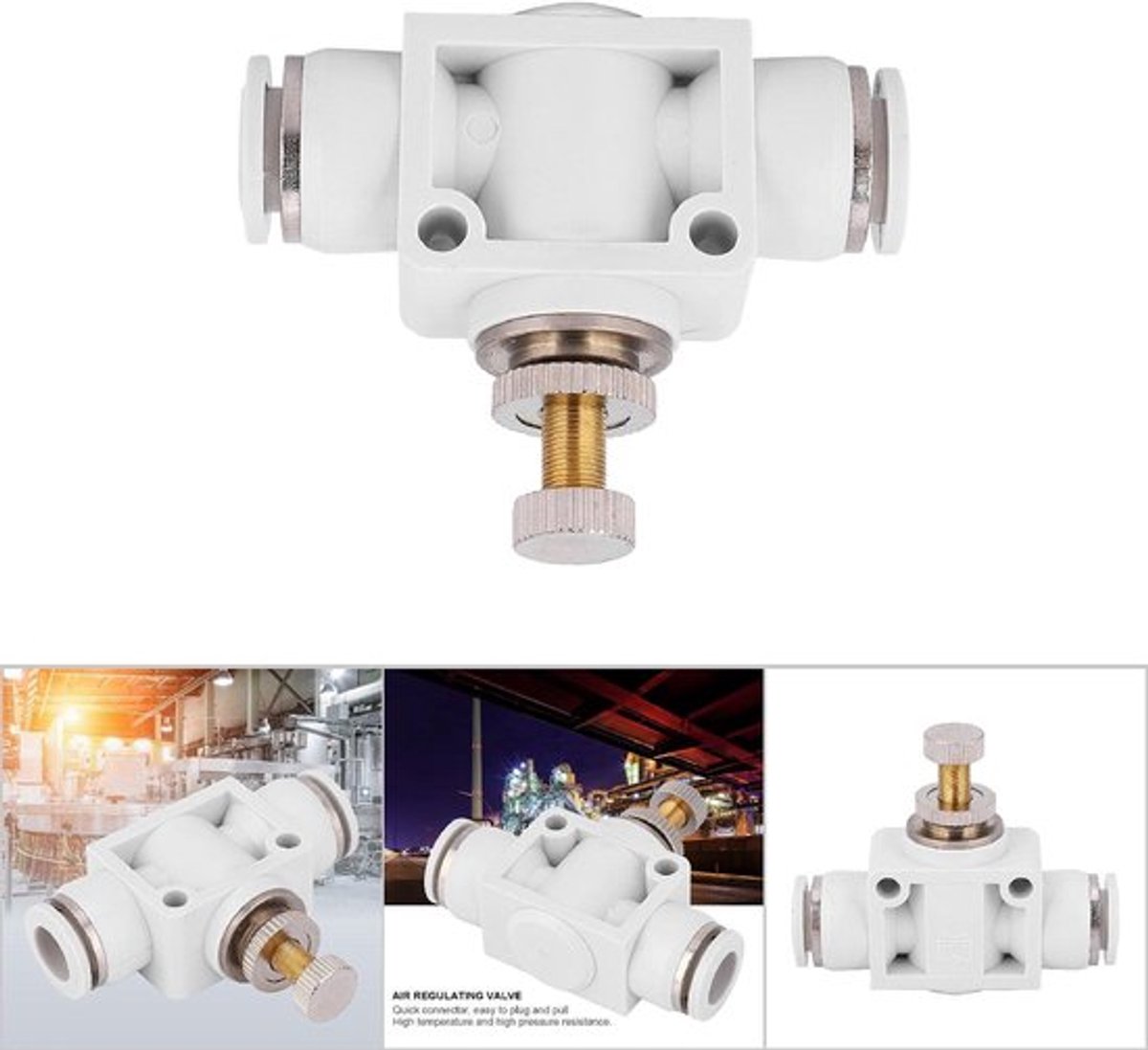 Luchtsnelheidsregelaar - Pneumatisch Ventiel - Snelkoppeling - Messing - 4 mm/6 mm/8 mm/10 mm - Hoge Temperatuur/Druk