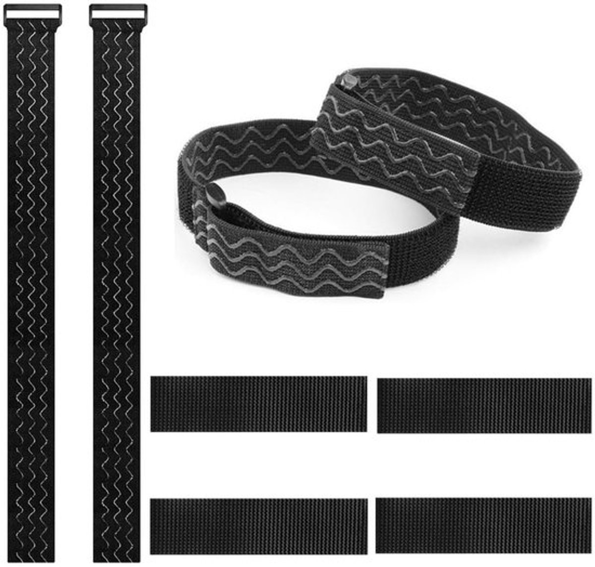 Elastische Straps - Set van 4 - Antislip Kabelbinders - Fietshoezen - Verstelbare Banden - Duurzaam Silicoon 40 x 2 cm