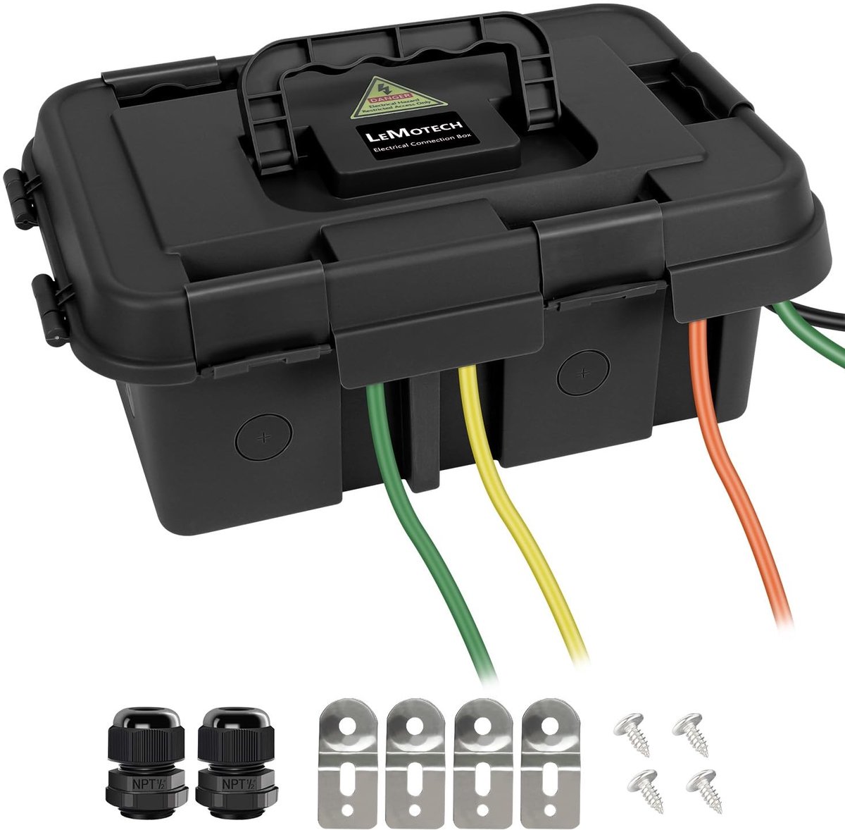 Solidchoice - Buiten Elektrische Aansluitdoos IP55 met Handvat, Zwart