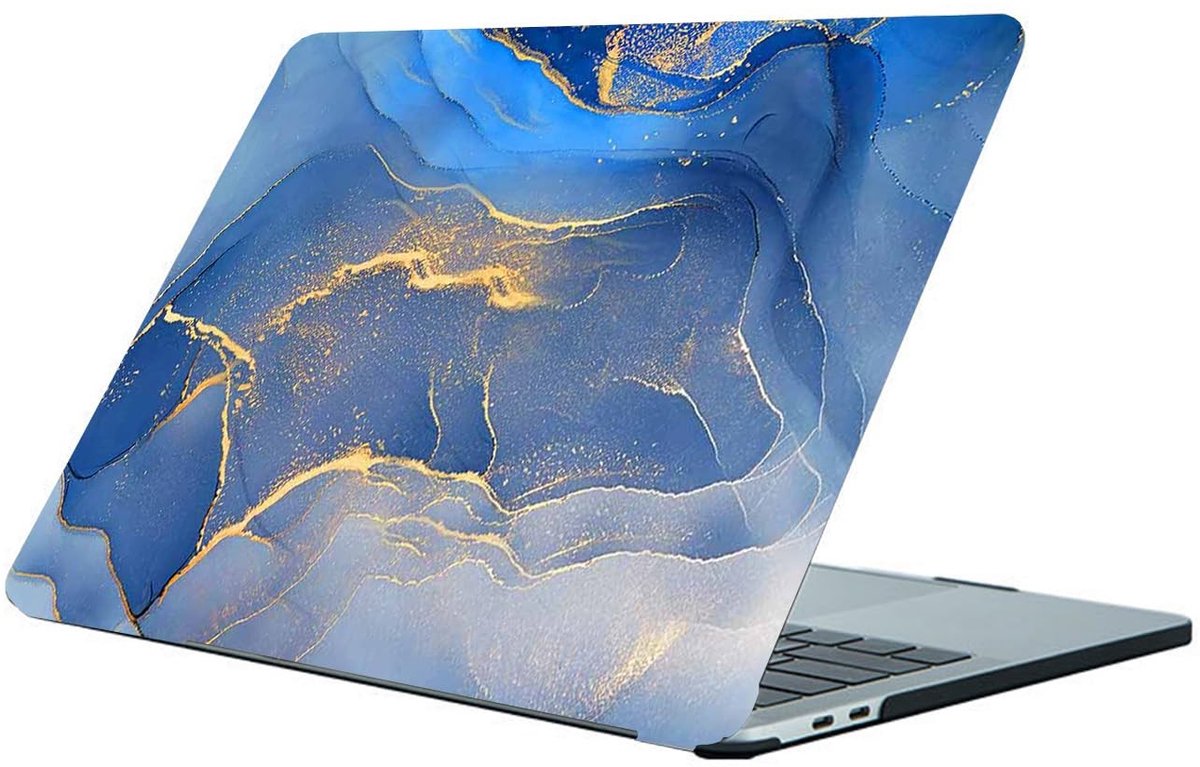 Solidchoice - Beschermende Hard Case voor 13 Inch MacBook Air met Stijlvol Blauw Marmer Ontwerp