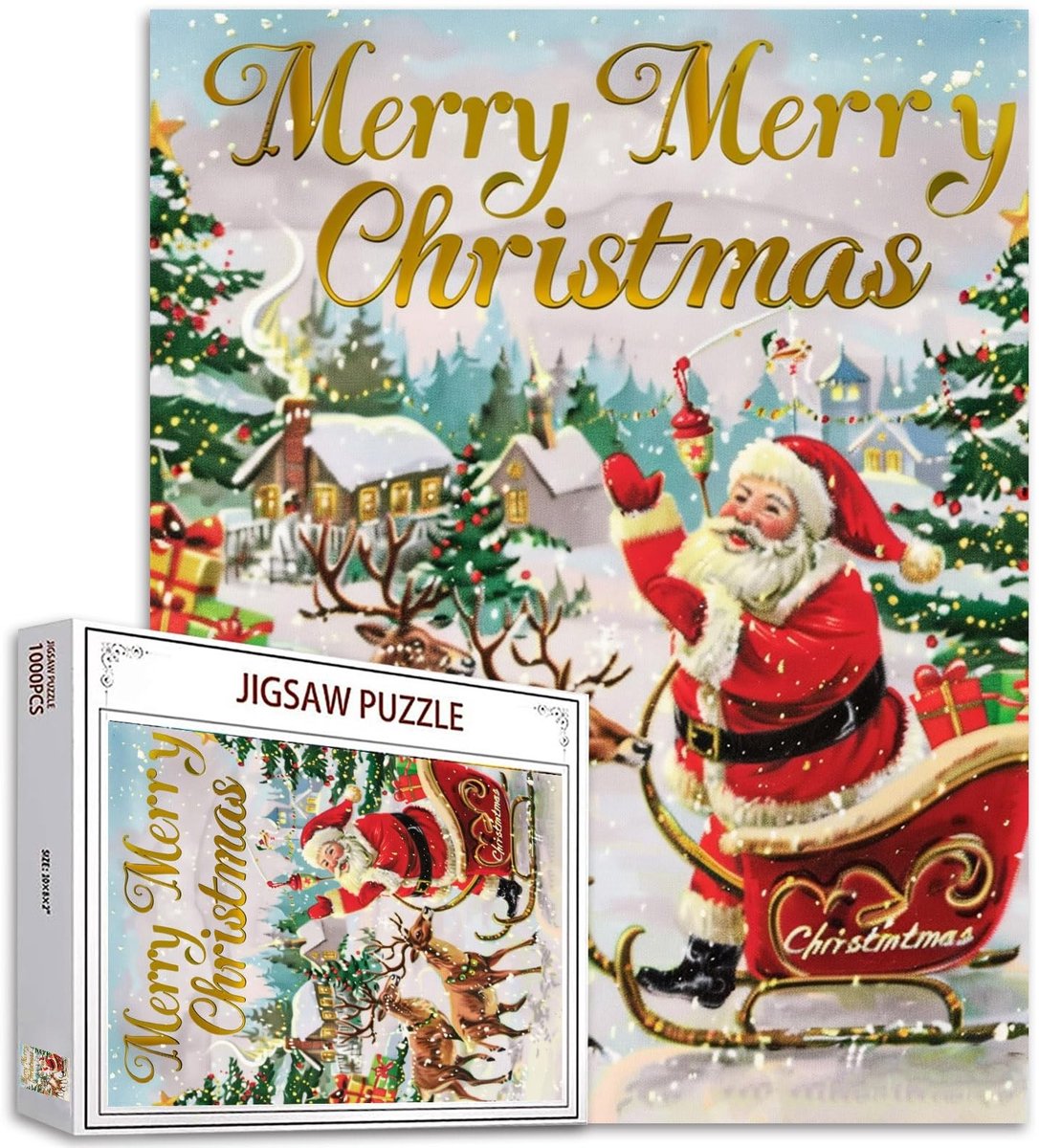 Solidchoice - 1000 Delen Kerstboom Puzzel voor Volwassenen