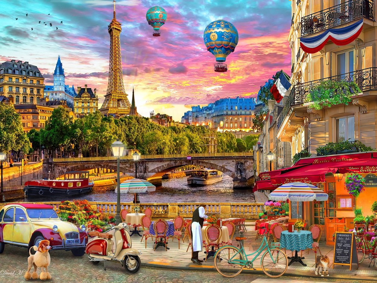 Solidchoice - Parisian Sunset Puzzel van 550 Stukken met Grote Stukken