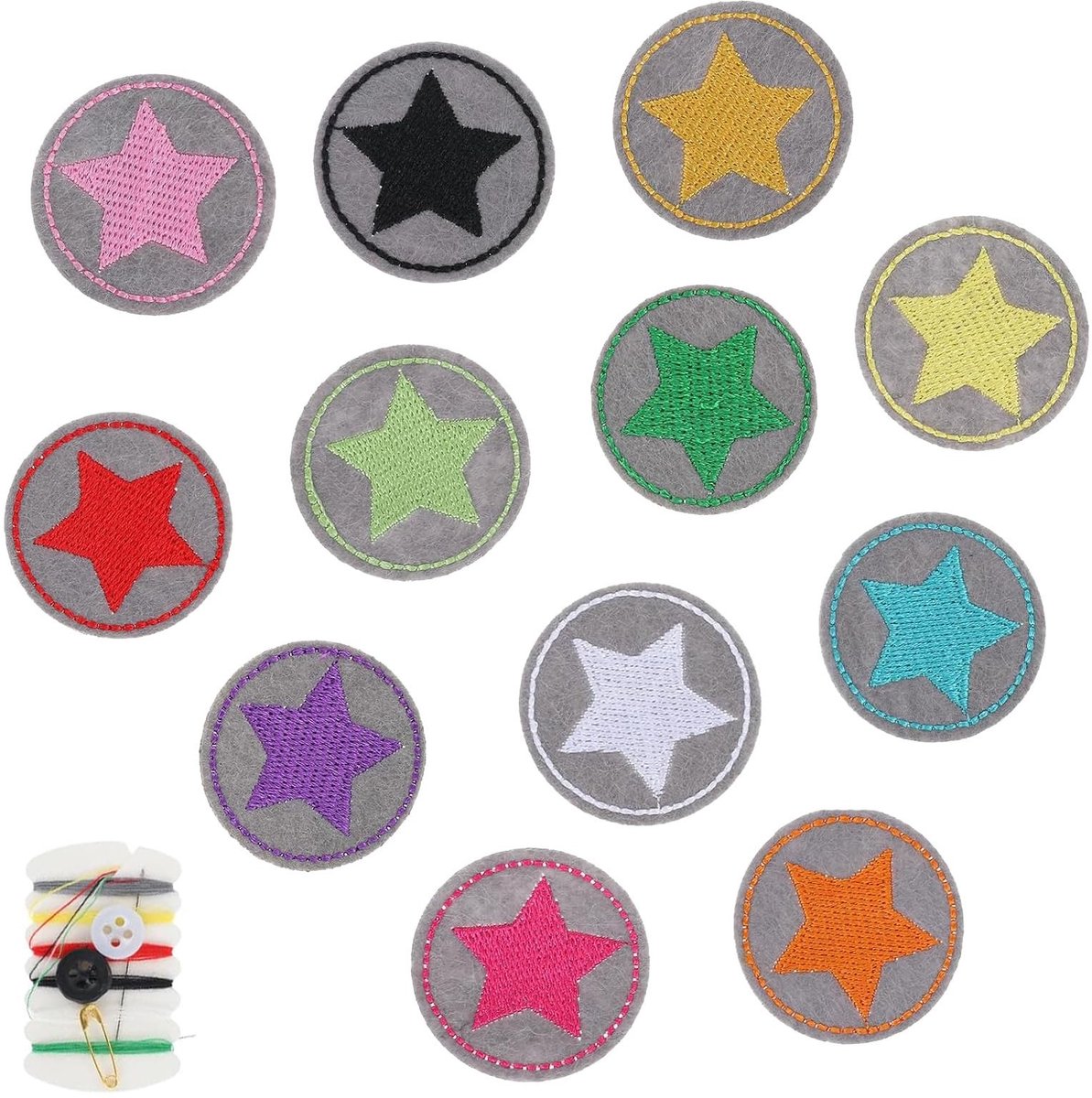 Solidchoice - 12 Stuks Stervormige Kinder Strijkpatches