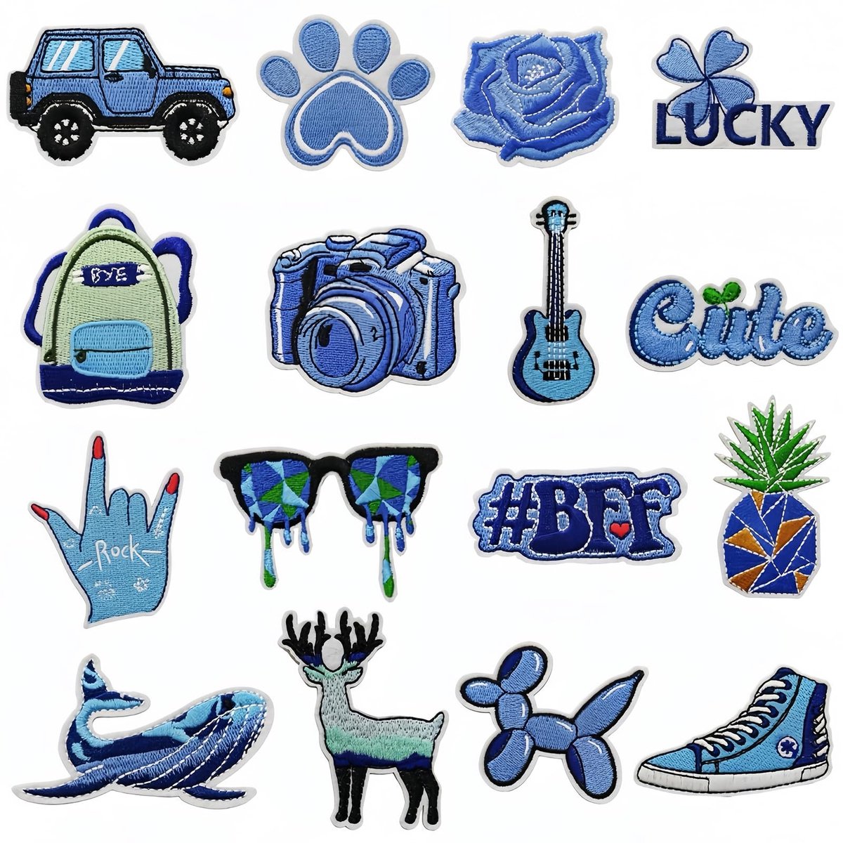Solidchoice - Set van 18 Strijkpatches voor Kledingreparatie