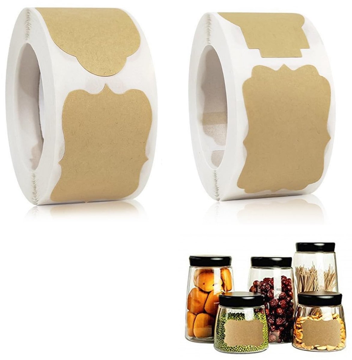 Solidchoice - 500 Ronde Kraft Papieren Labels voor Decoratieve Verpakkingen