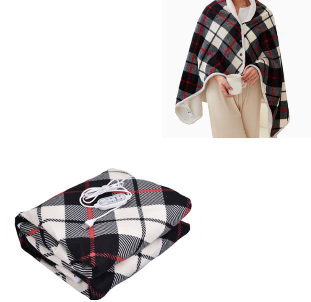 Verwarmde Sjaaldeken USB 140 x 79 cm Rood - Verwarmde - €31,30