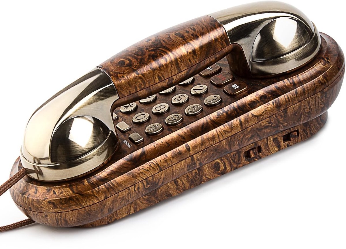 Solidchoice - Retro Wandtelefoon met Metaalbel