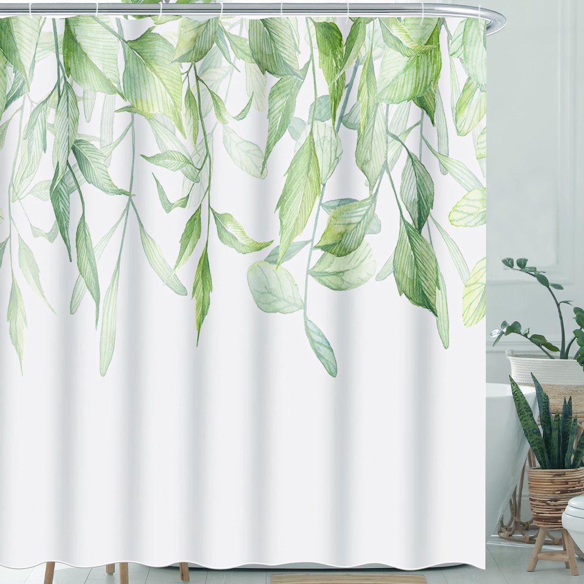 Solidchoice - Douchegordijn met Groen Blad Design 200 x 240 cm