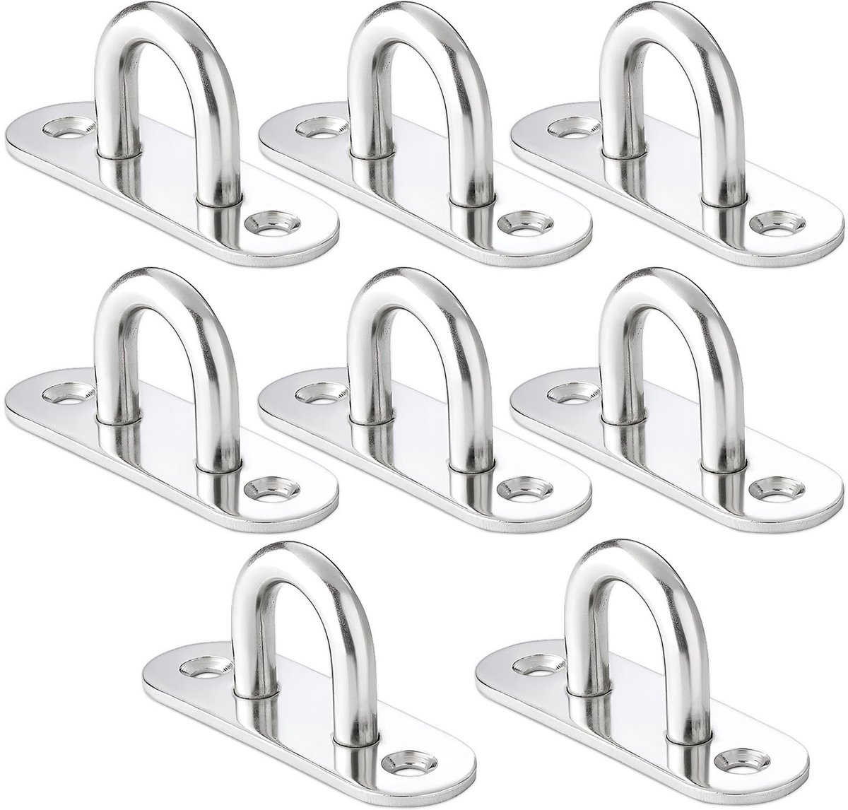Solidchoice - Roestvrij Stalen Wandhaken met U-vorm, Set van 8
