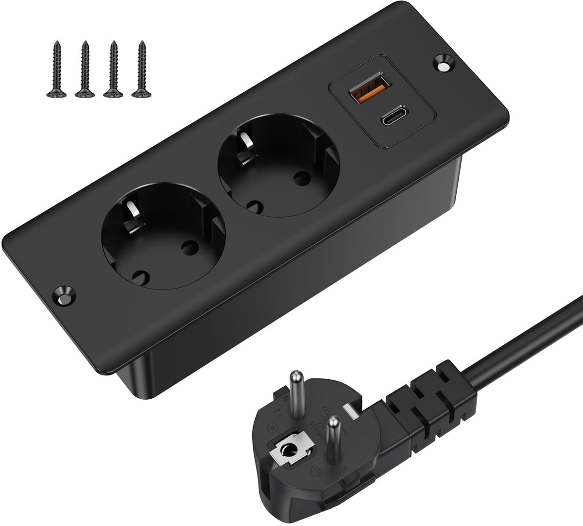 Solidchoice - Ingebouwde Stopcontact Tafel met USB en Type C