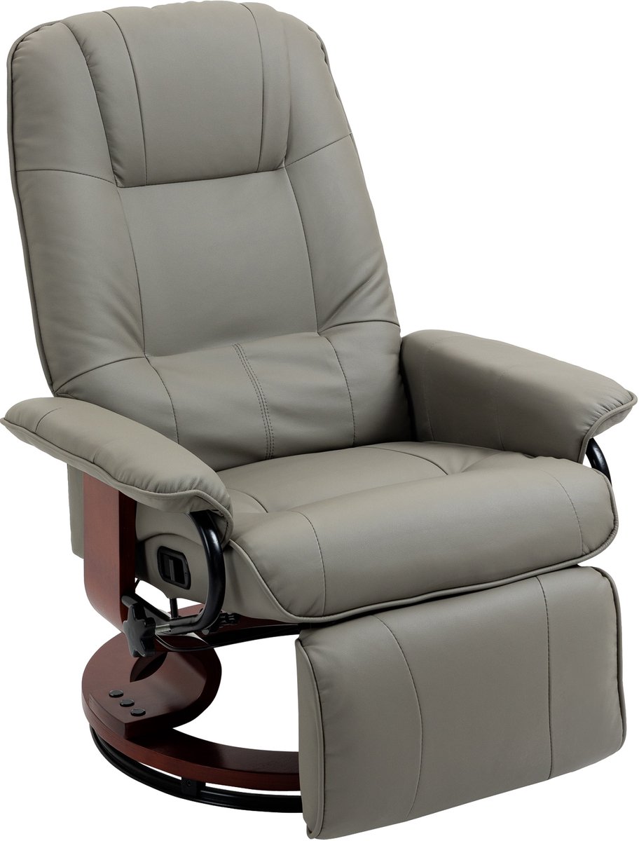 HOMCOM-Relaxsessel-Kunstleder, Schaumstoff-L78 x B87 x H100 cm-Grau