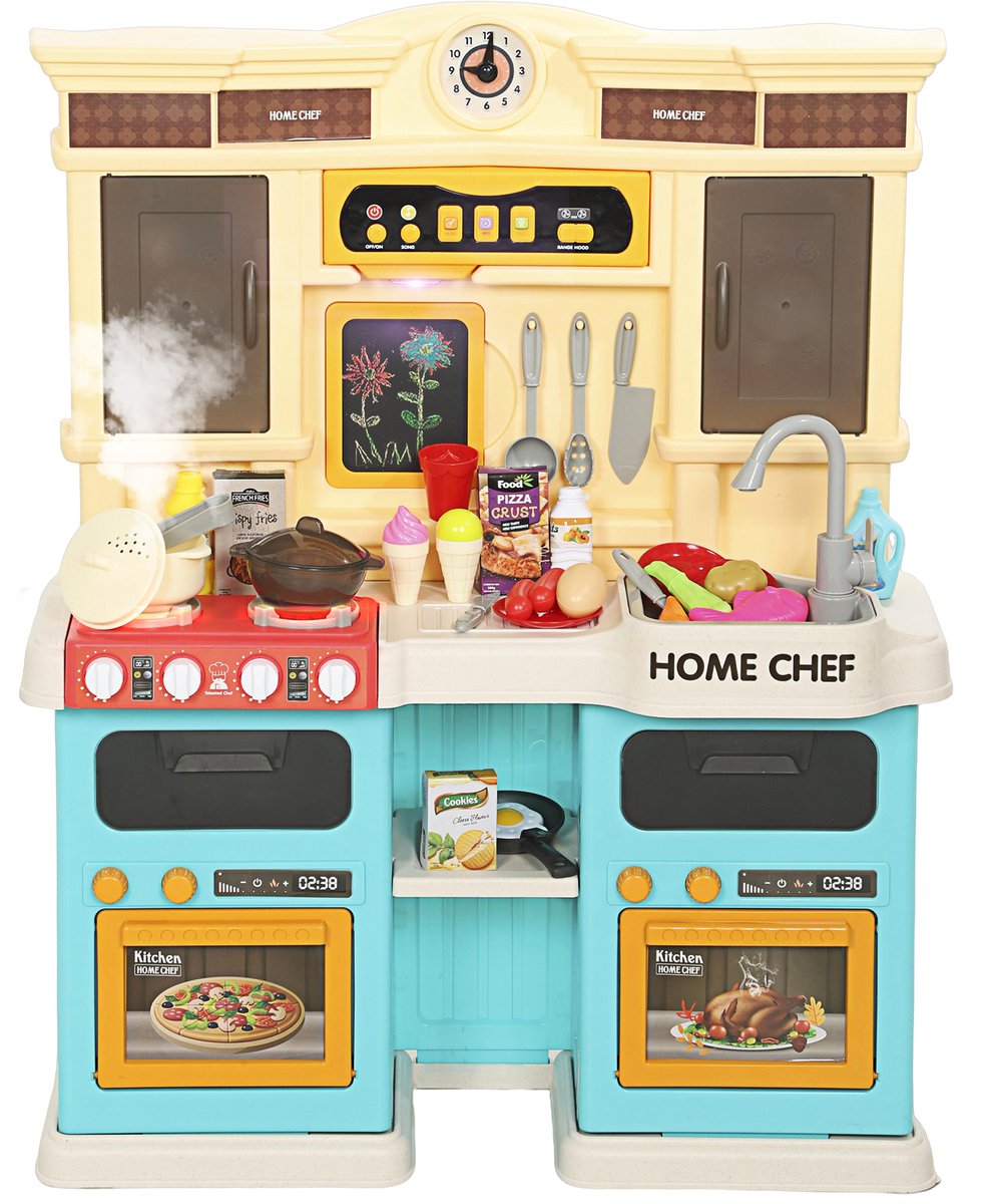 AIYAPLAY Kids Kitchen Playset Kunststof 66L x 24B x 83H cm Meerkleurig