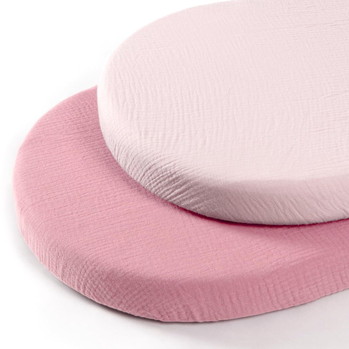 Wieg hoeslaken set van 2 stuks - ademend mousseline katoen - afneembaar wasbaar buitenhoes - geschikt voor babywieg matras - 32 * 17 inch - Stijl 1