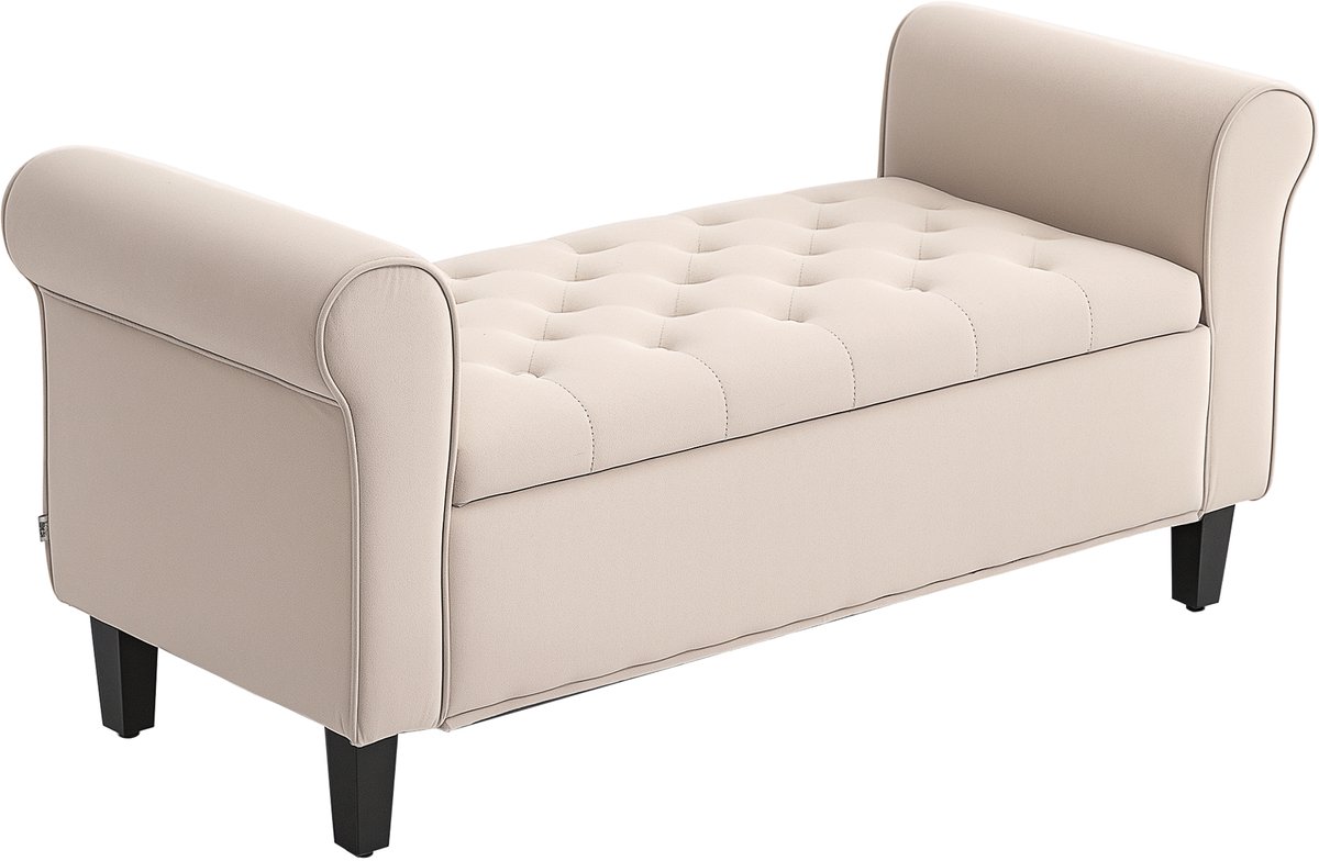 HOMCOM Opbergpoef - Polyester - 126x48,5x57cm - Beige